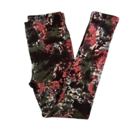 One Size‎ Reg Womens Pink, Black, Green High Waist Tie Dye Leggings Womens Yoga - Picture 4 of 8